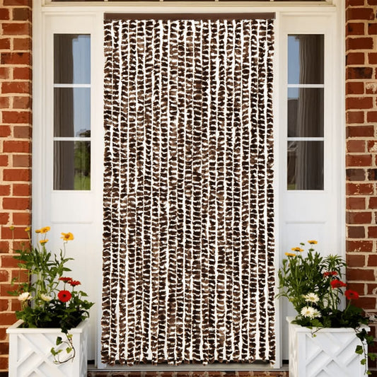 fly-curtain-brown-and-white-100x230-cm-chenille At Willow and Wine