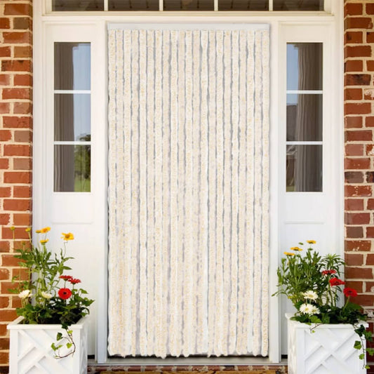 fly-curtain-beige-and-white-100x220-cm-chenille At Willow and Wine