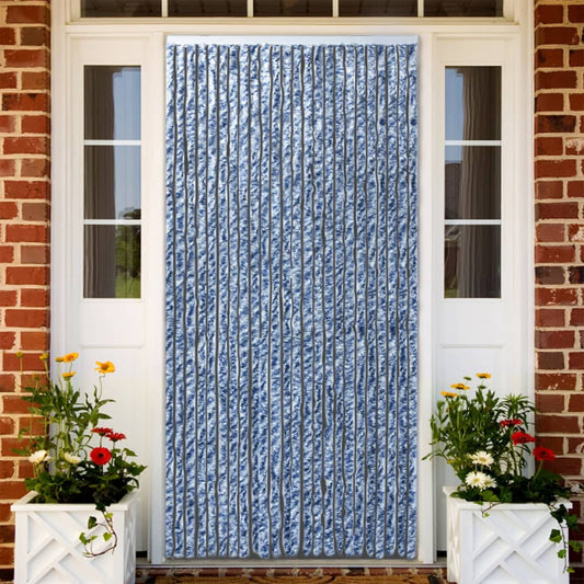 fly-curtain-blue-and-white-100x230-cm-chenille At Willow and Wine