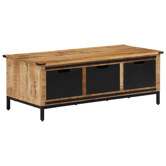 vidaXL Coffee Table with Drawers 110x50x40 cm Solid Wood Mango