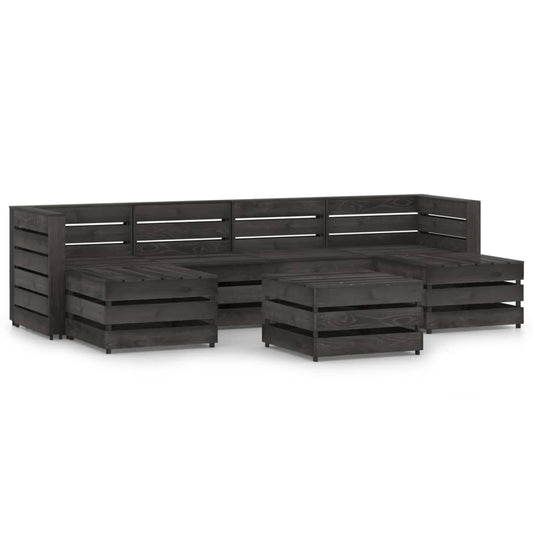 7-piece-garden-lounge-set-grey-impregnated-pinewood-2 At Willow and Wine