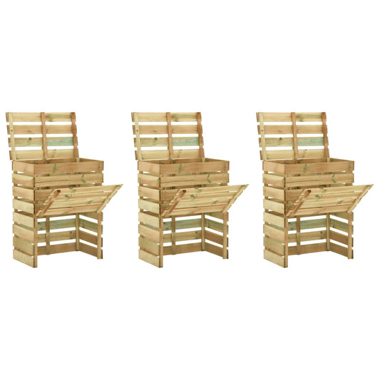 vidaXL Slatted Garden Composter 3pcs 80x50x100 cm Impregnated Pinewood at Willow and Wine!