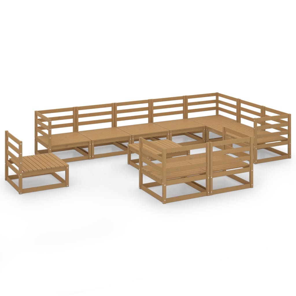 11-piece-garden-lounge-set-honey-brown-solid-pinewood-2 At Willow and Wine