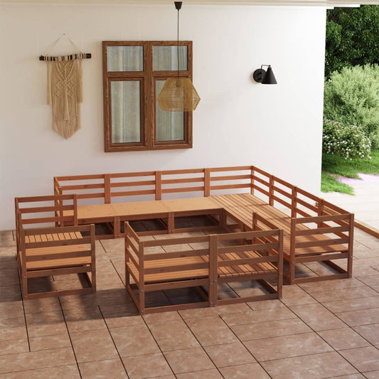 11-piece-garden-lounge-set-honey-brown-solid-pinewood-1 At Willow and Wine