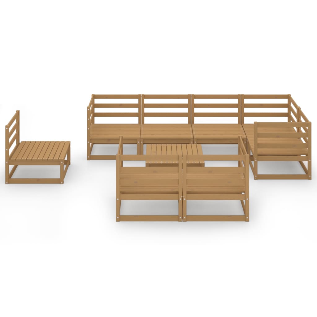 9-piece-garden-lounge-set-honey-brown-solid-pinewood-3 At Willow and Wine