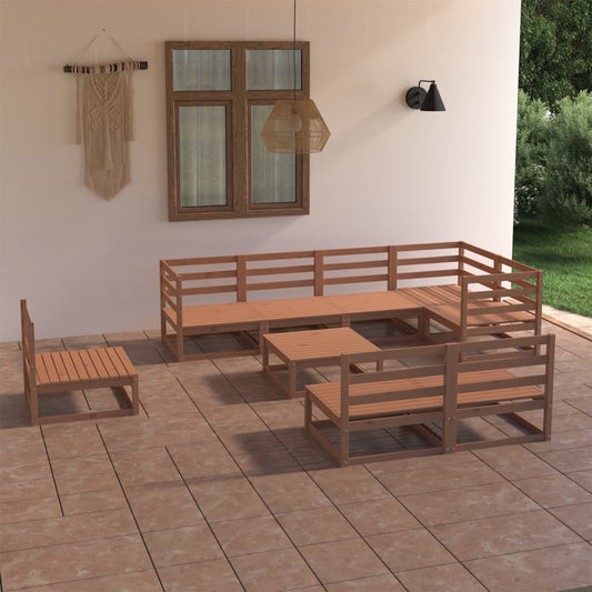 9-piece-garden-lounge-set-honey-brown-solid-pinewood-3 At Willow and Wine