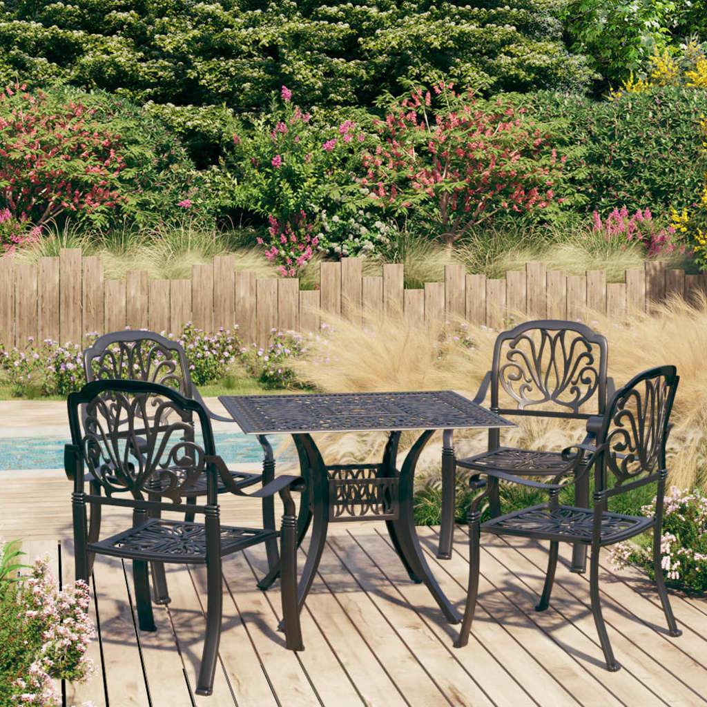 vidaXL 5 Piece Bistro Set Cast Aluminium Bronze