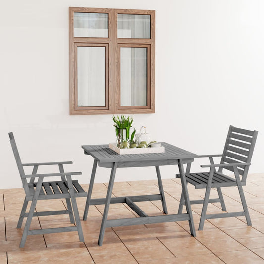 3-piece-garden-dining-set-grey-solid-acacia-wood At Willow and Wine