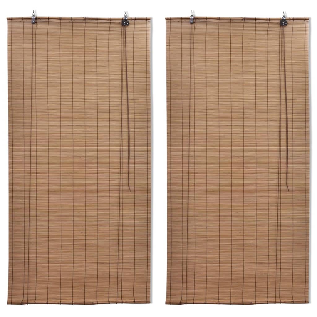 vidaXL Bamboo Roller Blinds 2 pcs 150 x 220 cm Brown at Willow and Wine!