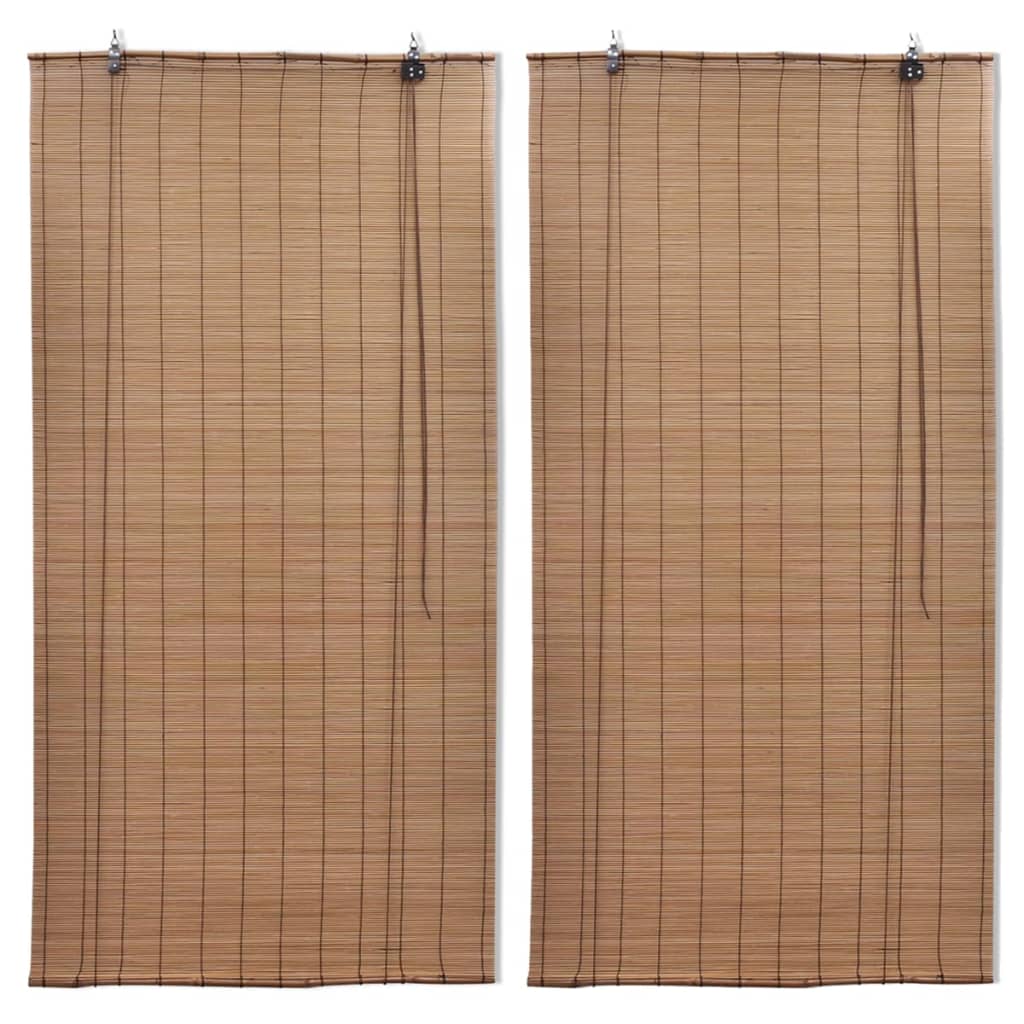 vidaXL Bamboo Roller Blinds 2 pcs 100 x 160 cm Brown at Willow and Wine!