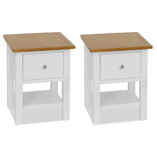 vidaXL Nightstands 2 pcs 36x30x47 cm Solid Oak Wood at Willow and Wine!