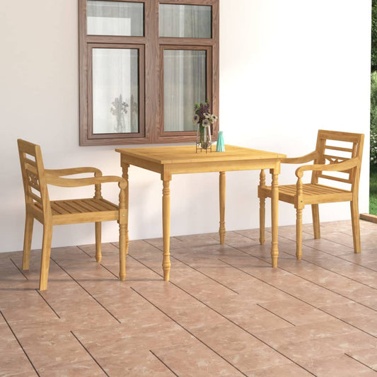 vidaXL 3 Piece Garden Dining Set Solid Teak Wood at Willow and Wine!