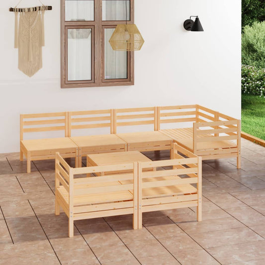 vidaXL 8 Piece Garden Lounge Set Solid Wood Pine