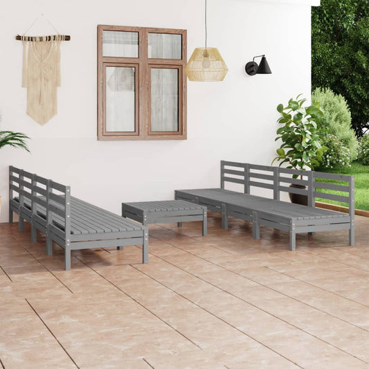 9-piece-garden-lounge-set-grey-solid-pinewood-1 At Willow and Wine