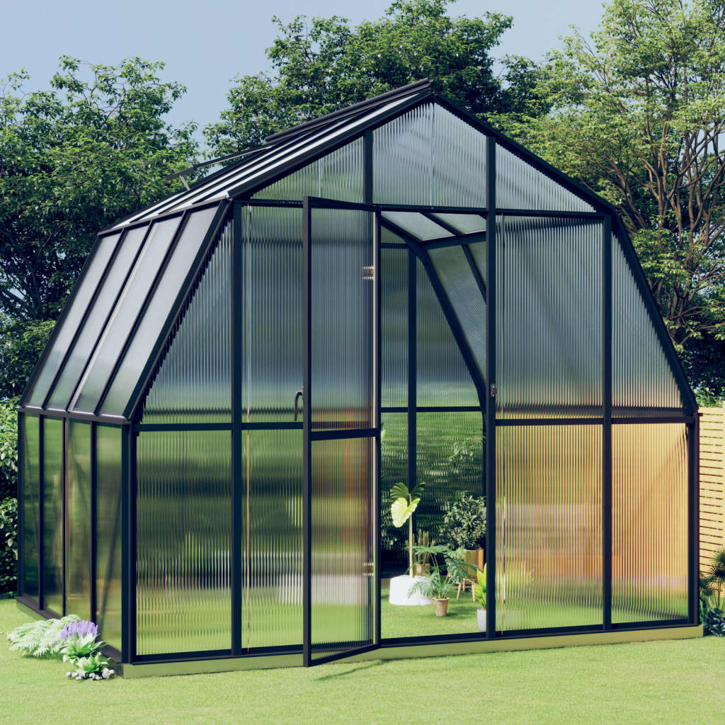 vidaXL Greenhouse with Base Frame Anthracite 3.3 m² Aluminium