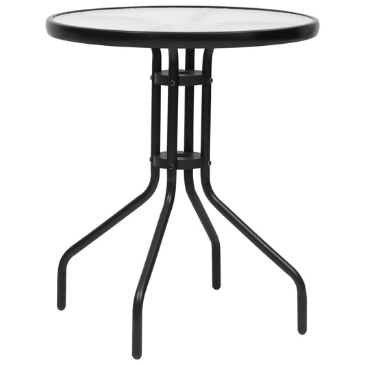 vidaXL Garden Table Black Ø60x70 cm Steel at Willow and Wine!