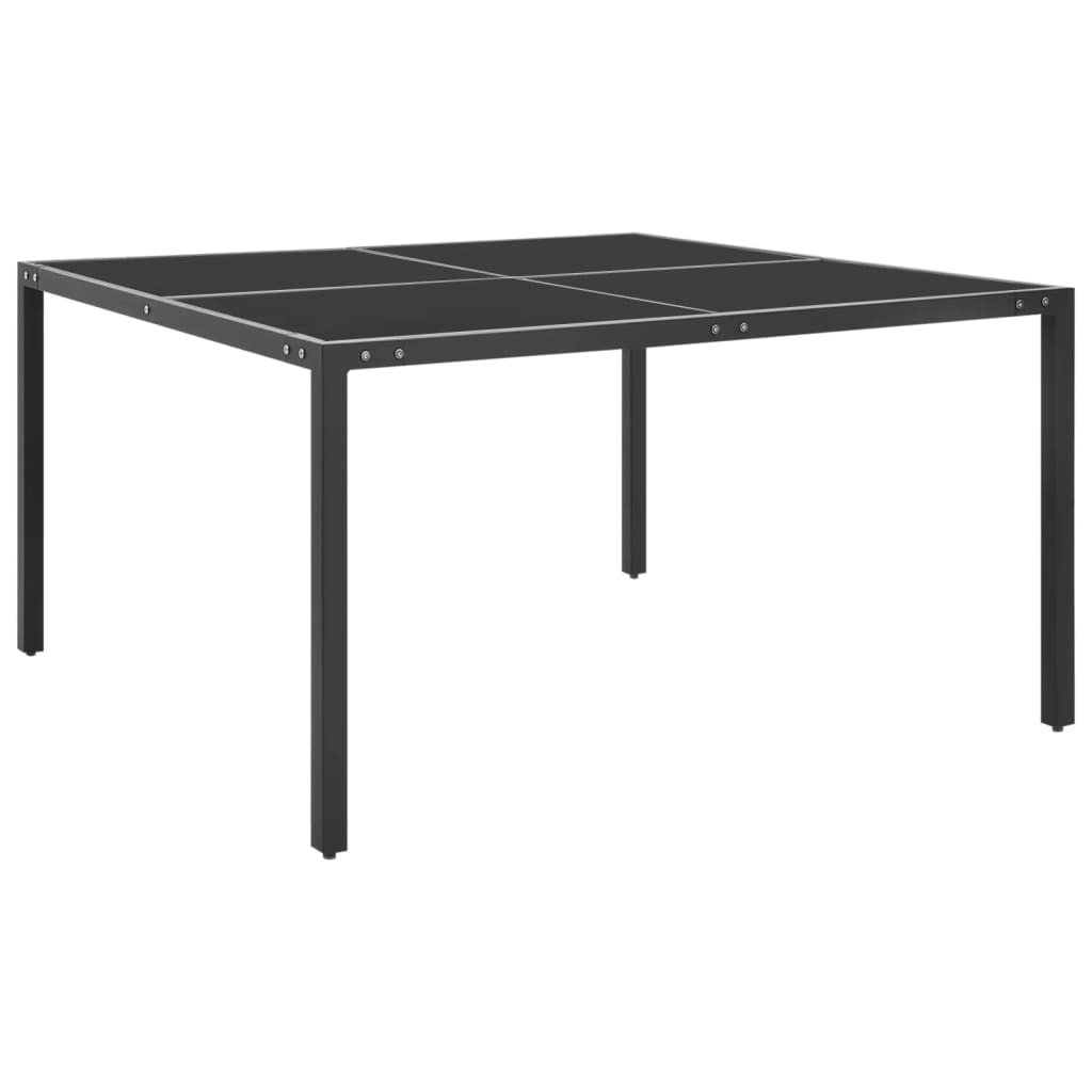 vidaXL Garden Table Anthracite 130x130x72 cm Steel and Glass at Willow and Wine!