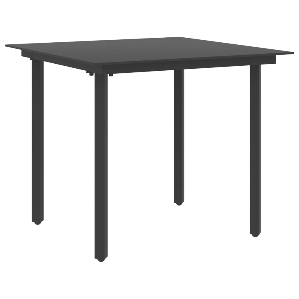 garden-dining-table-black-80x80x74-cm-steel-and-glass-1 At Willow and Wine