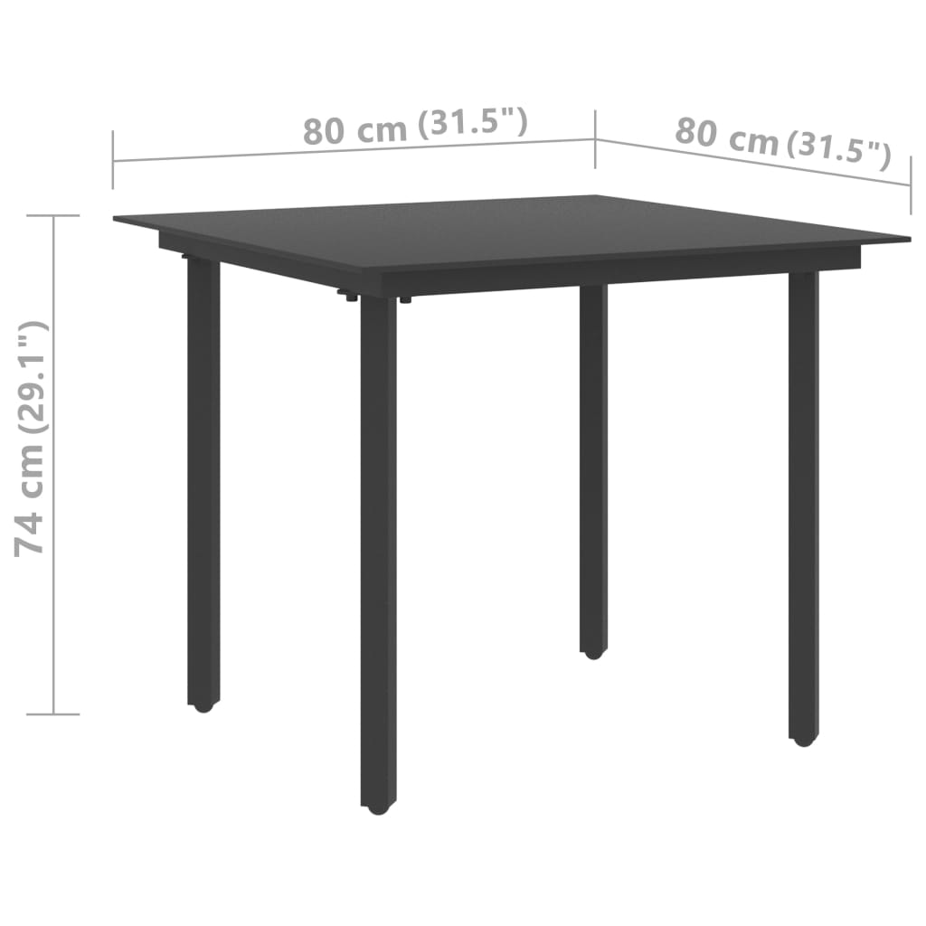 garden-dining-table-black-80x80x74-cm-steel-and-glass-1 At Willow and Wine