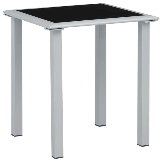 vidaXL Garden Table Black and Silver 41x41x45 cm Steel and Glass at Willow and Wine!