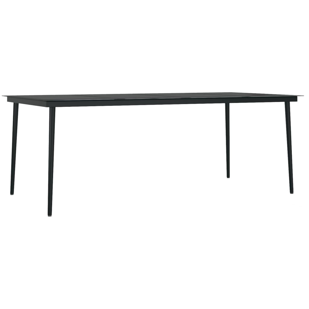 garden-dining-table-black-200x100x74-cm-steel-and-glass At Willow and Wine