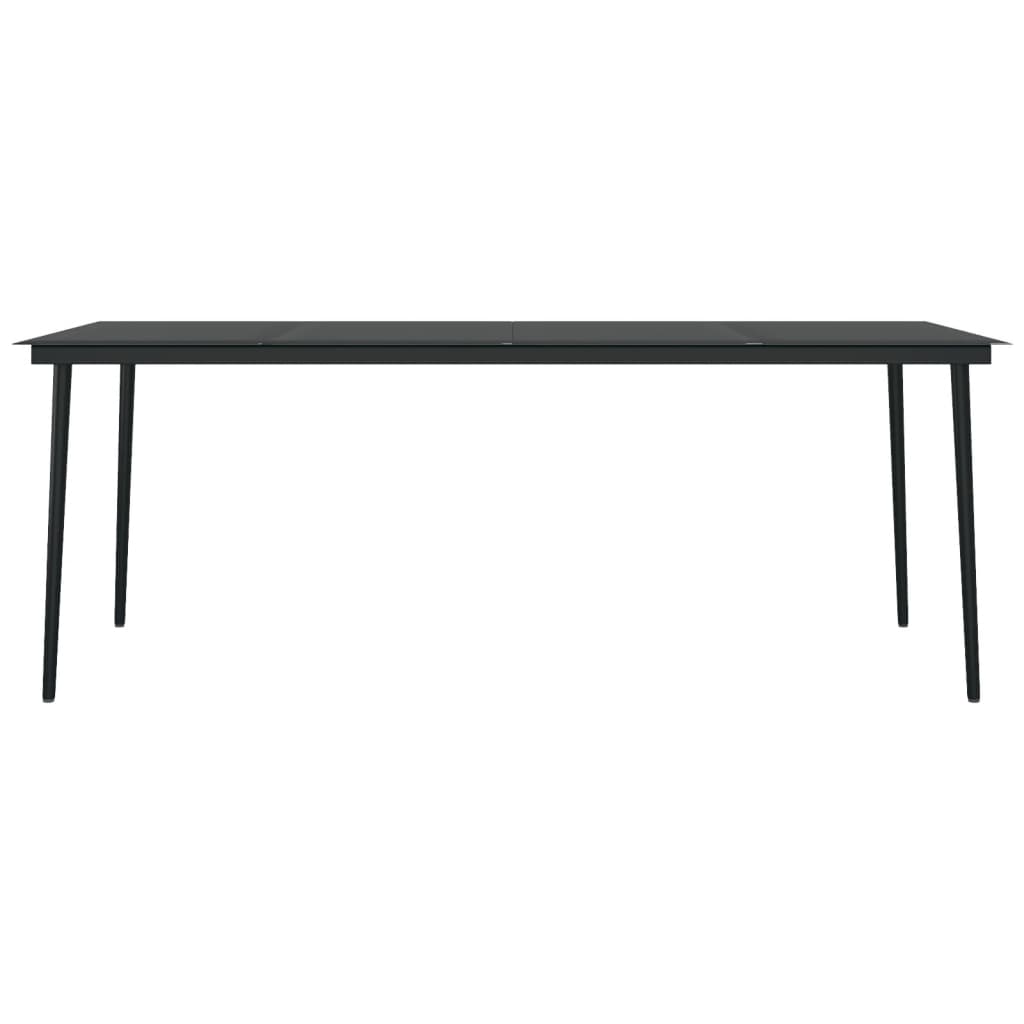 garden-dining-table-black-200x100x74-cm-steel-and-glass At Willow and Wine