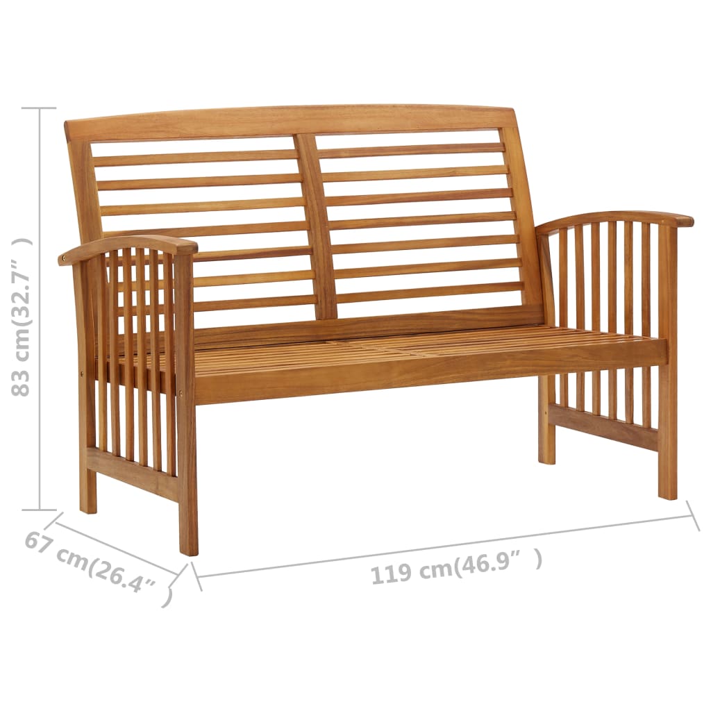 vidaXL Garden Bench 119 cm Solid Acacia Wood