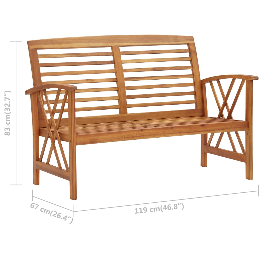 vidaXL Garden Bench 119 cm Solid Acacia Wood