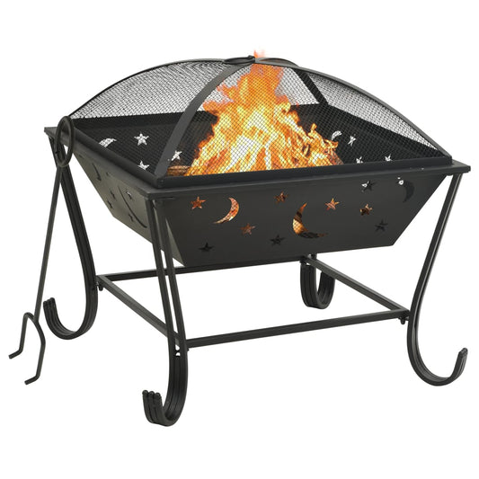 vidaXL Fire Pit with Poker 62 cm XXL Steel at Willow and Wine!