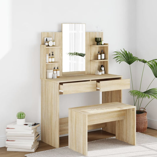 vidaXL Dressing Table Set Sonoma 96x40x142 cm at Willow and Wine!