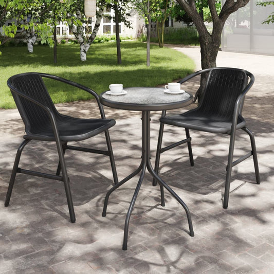 vidaXL Garden Table Ø50x71 cm Steel Anthracite at Willow and Wine!