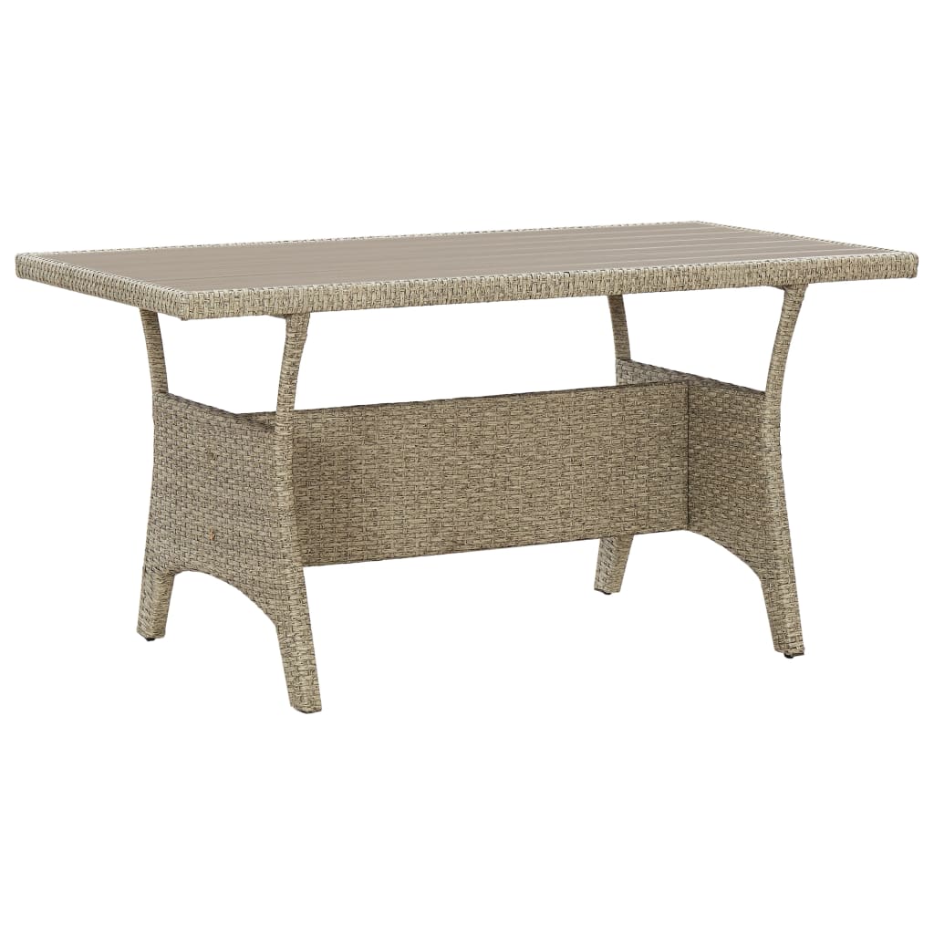 vidaXL Garden Table Grey 120x70x66 cm Poly Rattan