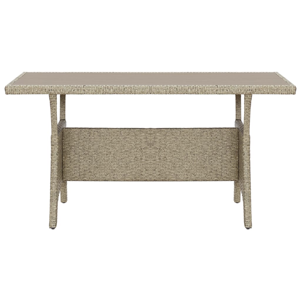 vidaXL Garden Table Grey 120x70x66 cm Poly Rattan