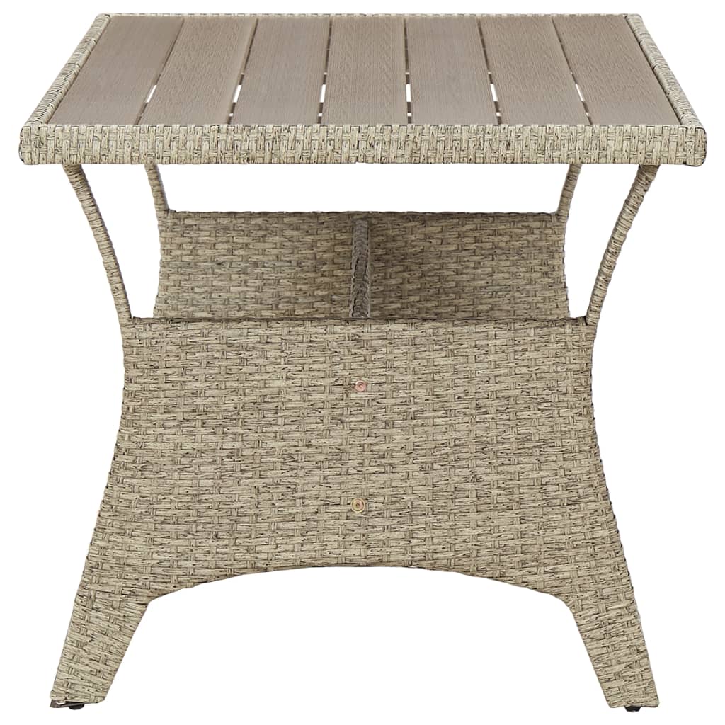 vidaXL Garden Table Grey 120x70x66 cm Poly Rattan