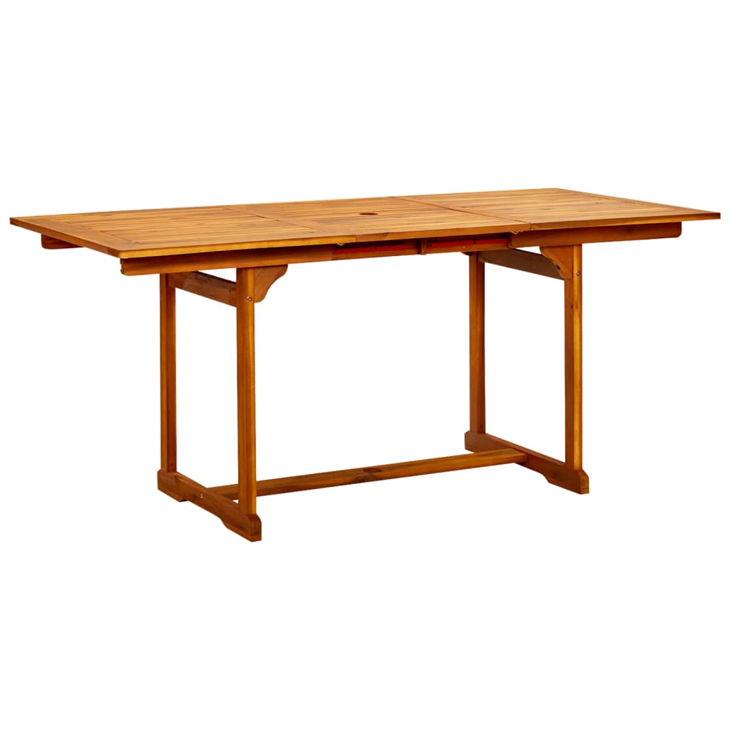 vidaXL Garden Dining Table (120-170)x80x75 cm Solid Acacia Wood