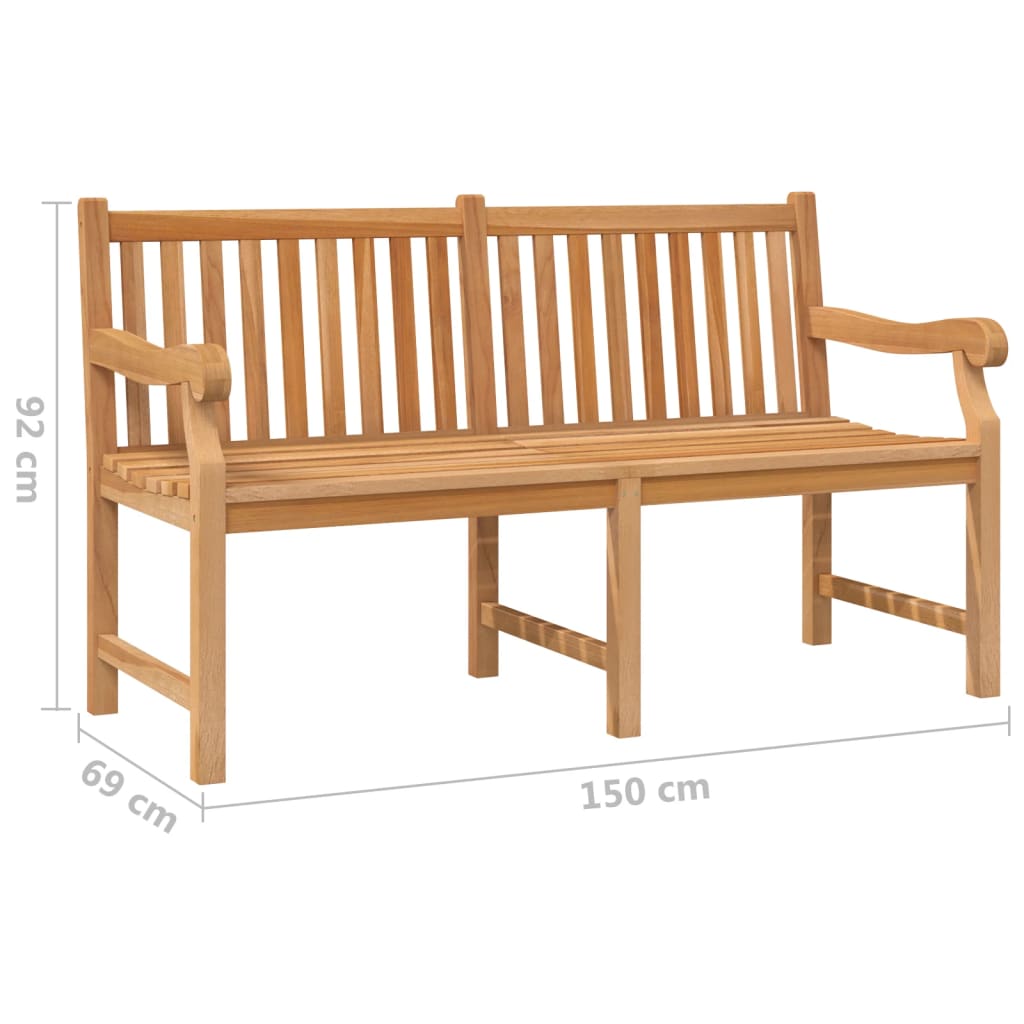 garden-bench-150-cm-solid-teak-wood At Willow and Wine