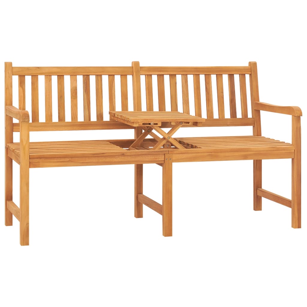 vidaXL 3-Seater Garden Bench with Table 150 cm Solid Teak Wood at Willow and Wine!