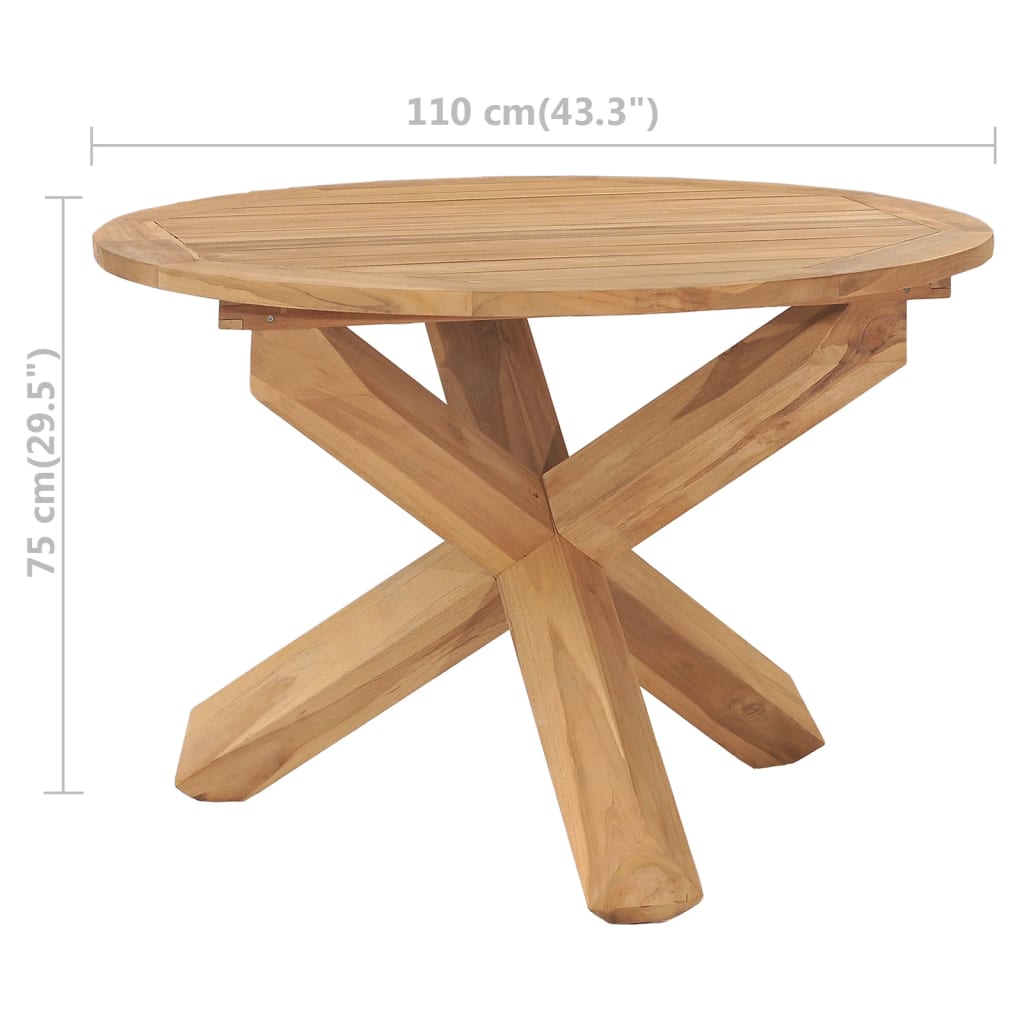 vidaXL Garden Dining Table ��110x75 cm Solid Teak Wood