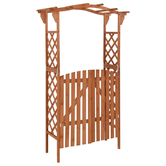 Pergola with Gate 116x40x204 cm Solid Firwood at Willow and Wine!