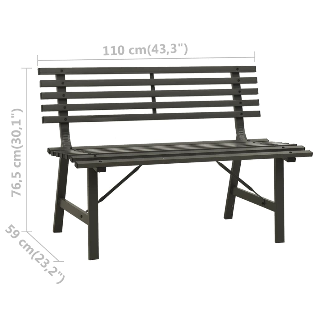 garden-bench-110-cm-steel-black At Willow and Wine