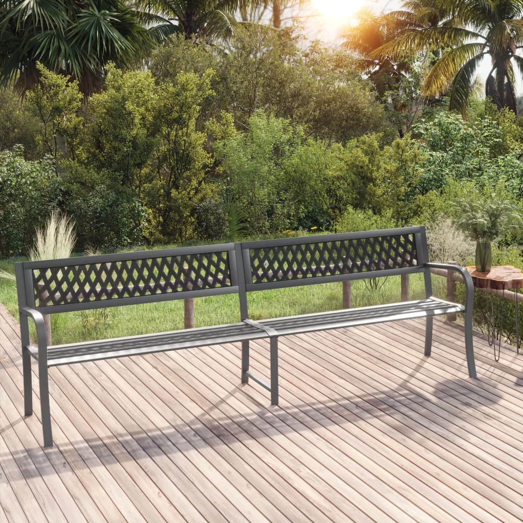 garden-bench-125-cm-steel-grey At Willow and Wine