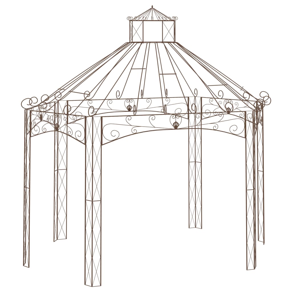 vidaXL Garden Pavilion Antique Brown 400x258x378 cm Iron