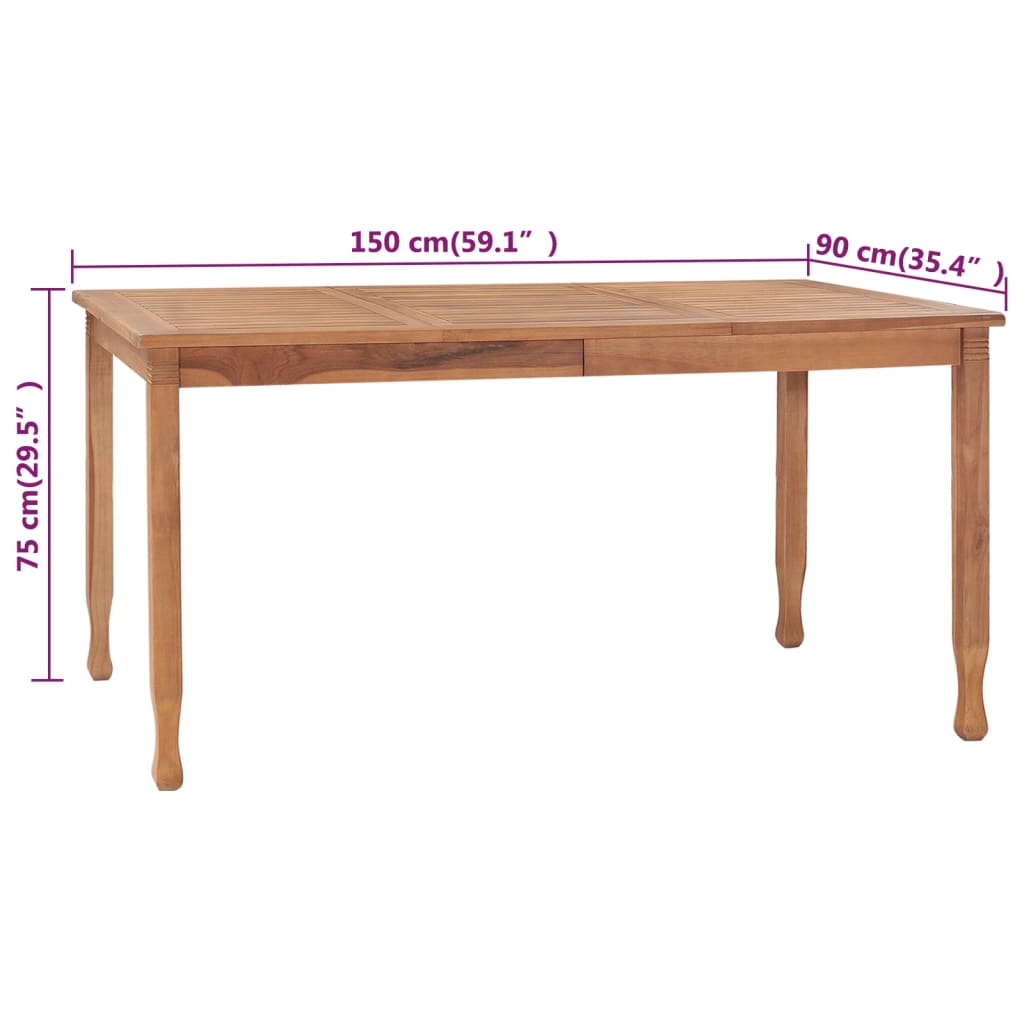 garden-dining-table-150x90x75-cm-solid-teak-wood At Willow and Wine