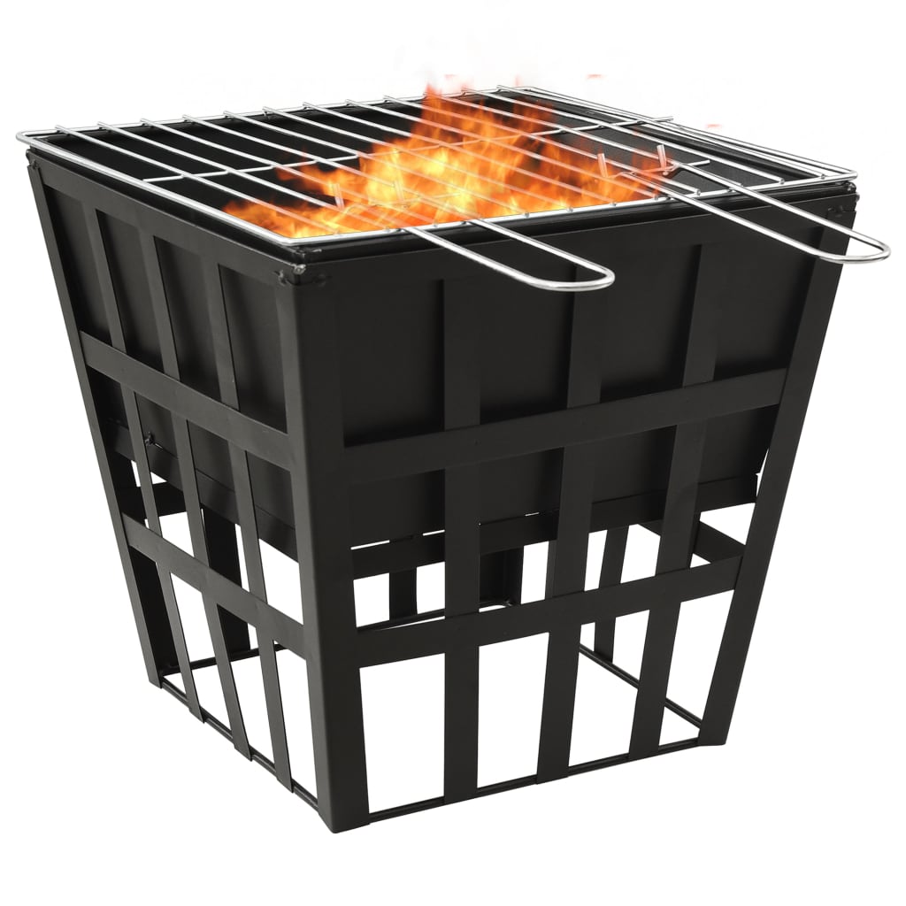 vidaXL 2-in-1 Fire Pit and BBQ 34x34x48 cm Steel at Willow and Wine!