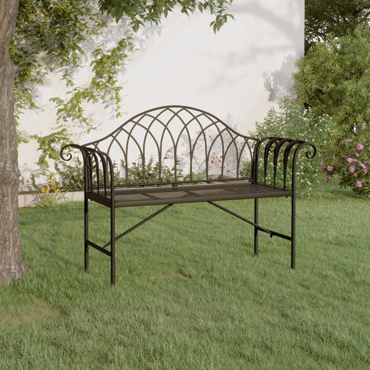 vidaXL 2-Seater Garden Bench 128 cm Black Steel at Willow and Wine!