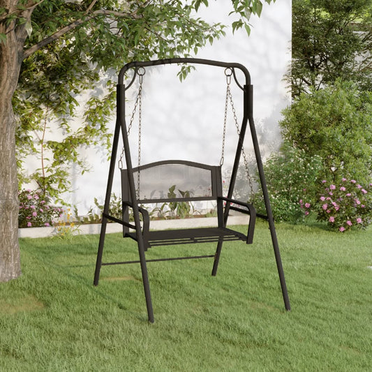 vidaXL Swing Bench 124 cm Black Steel at Willow and Wine!