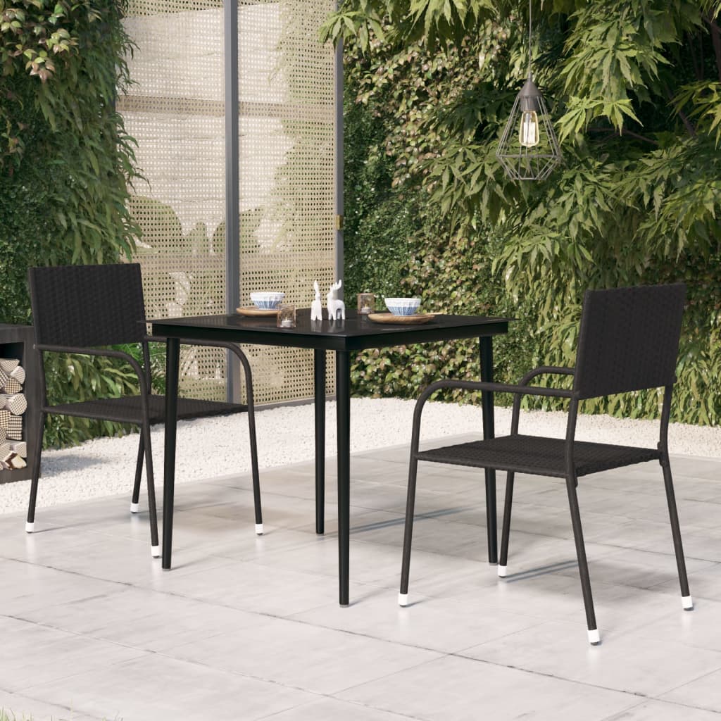 garden-dining-table-black-200x100x74-cm-steel-and-glass At Willow and Wine