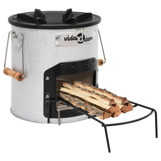 vidaXL Camping Wood Stove Silver 45x25x26 cm Steel at Willow and Wine!