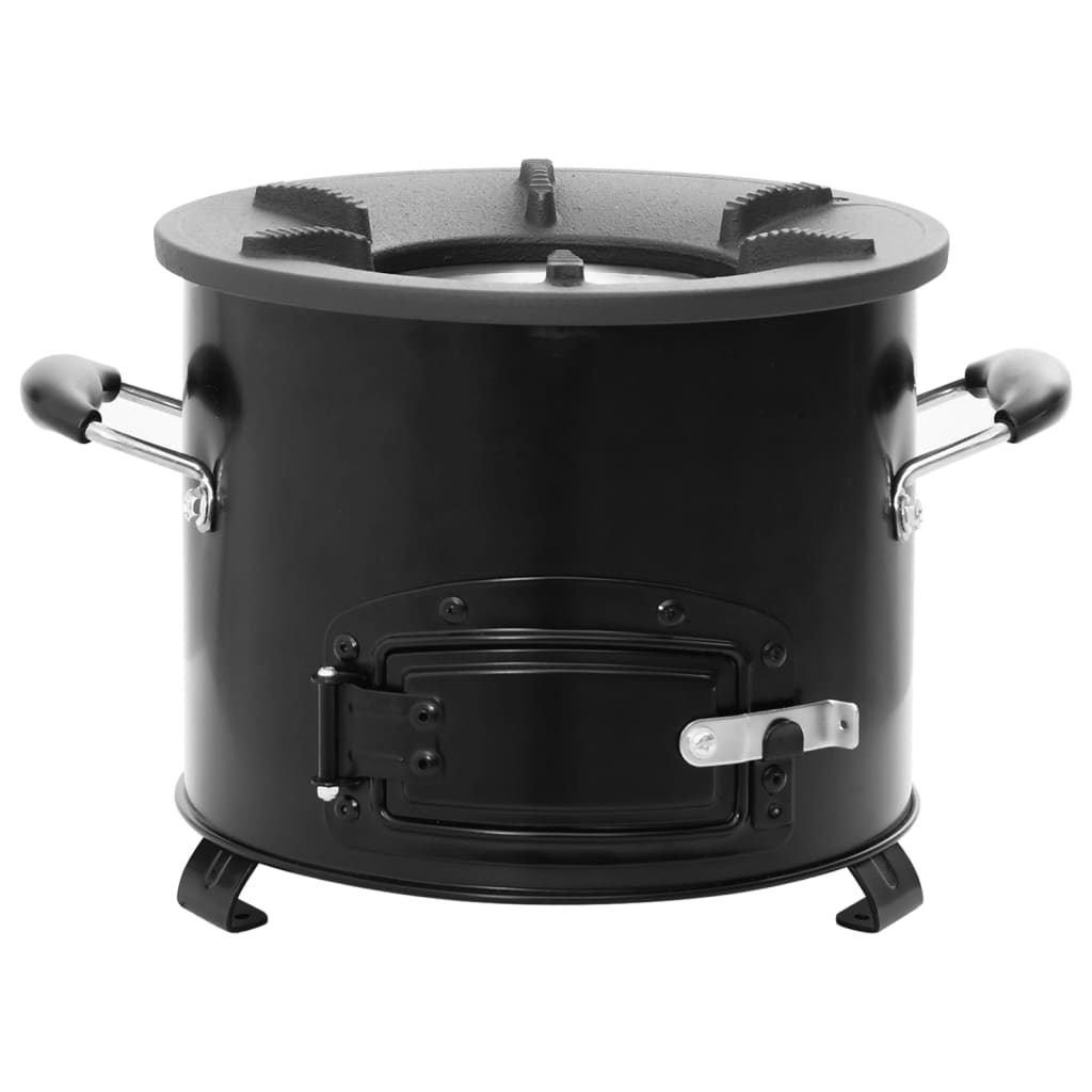 vidaXL Camping Wood Stove Black 36x26x22.5 cm Metal