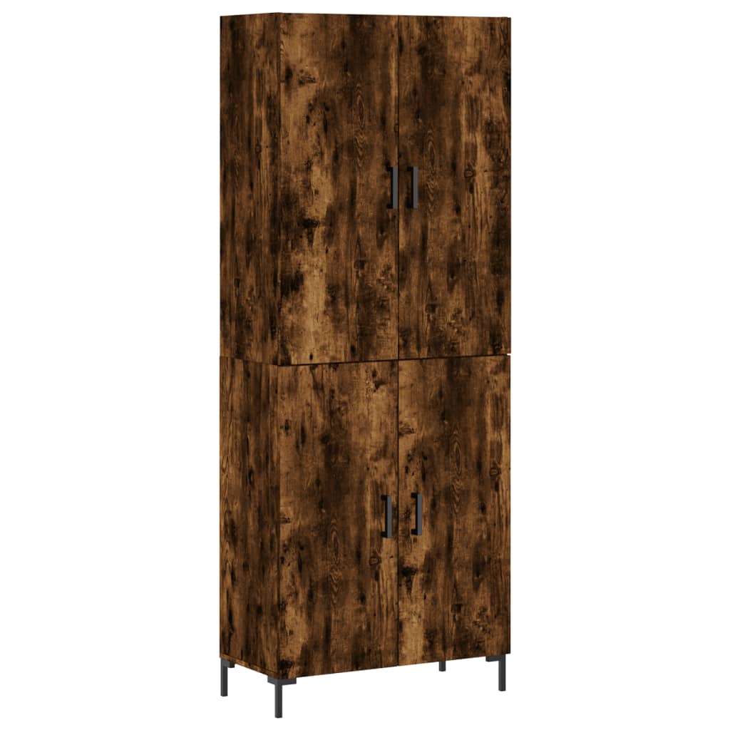 vidaXL Highboard Smoked Oak 69.5x34x180 cm Engineered Wood